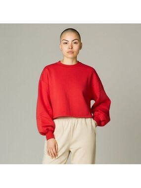 Cali BE Red Cropped Cinch Sweatshirt Size M
